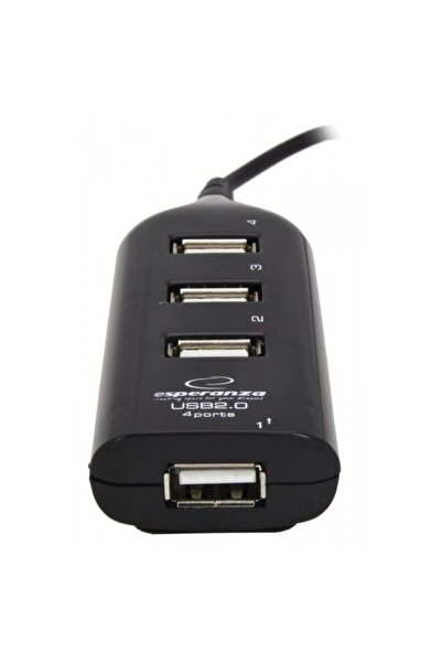 ESPERANZA 4-портов хъб, USB 2.0, черен