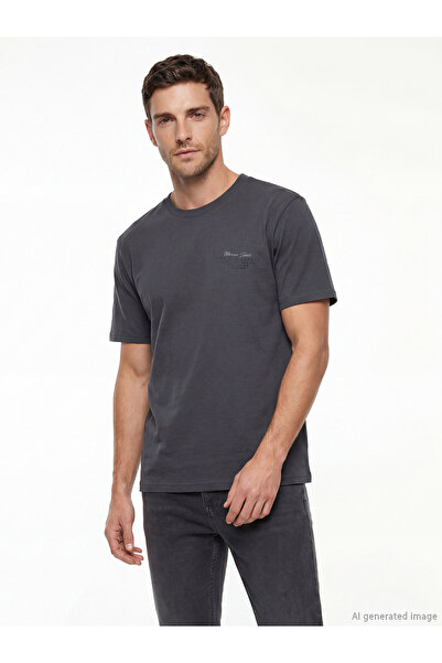 LC Waikiki Tricou bărbătesc interlock imprimat cu guler rotund