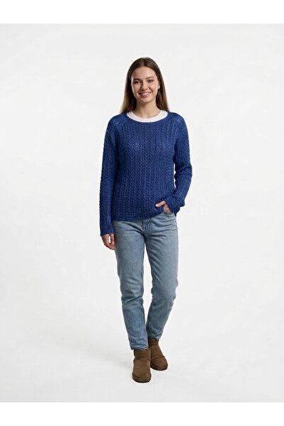 ON TRİKO Hair Braid Detailed Crew Neck Knitwear Sweater 10468