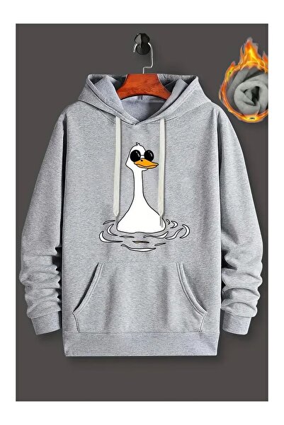 DAXİS Sportwear Company Duck Printed Hooded Sweatshirt
