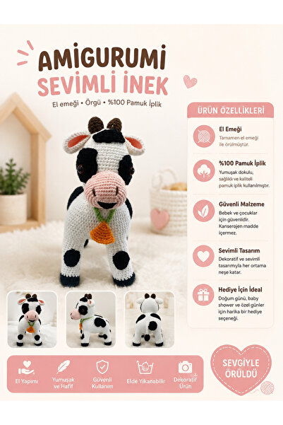 Genel Markalar Amigurumi Sevimli İnek