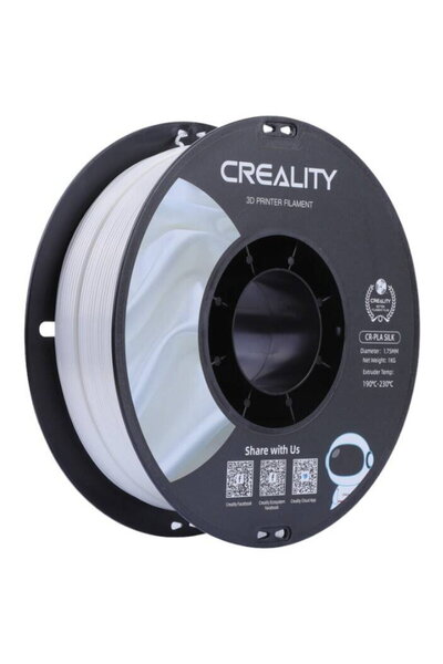 Creality Filament imprimanta 3D CR-Silk PLA Filament, PLA, 1.75mm, 1kg, Alb