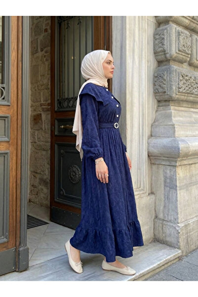 Kirazca Butik Women's Self-Wrapped Shawl Patterned Belted Cape Collar Hijab D...