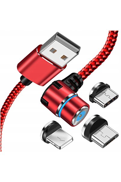 Koanni Cablu magnetic 3-în-1, 2m, pentru iPhone, Type-C, Micro USB