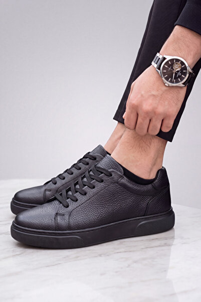 Liarca Asterio 100% Genuine Leather Ultra Light Sole Sneaker Classic Black Ca...