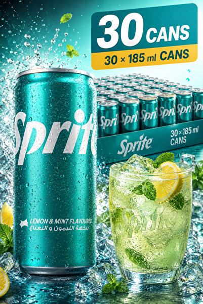 Sprite Lemon & Mint 185 ml, bax 30 doze, Sprite, bautura racoritoare carbogaz...