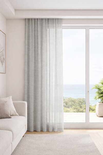 Premier Home Santana bež zavjesa od tila prilagođene veličine 280x270 1x3 nabora