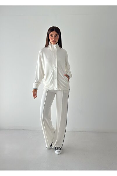 Pukka Women's Modal Fabric Double Suit with Snap Collar and Cuff Line Detail