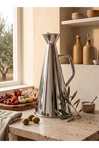 Kitchen Life 750 ml Stainless Steel Drip-Free Carafe Oil Dispenser Vinegar Di...