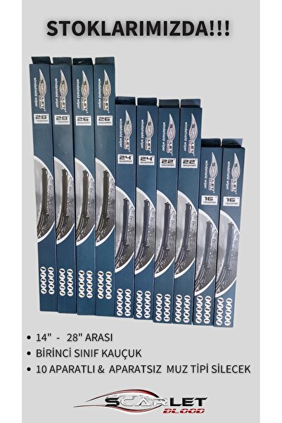 Scarlet Blood Universal Muz Tipi Silecek 28 INCH-70CM (1 Çift - 2 Adet)