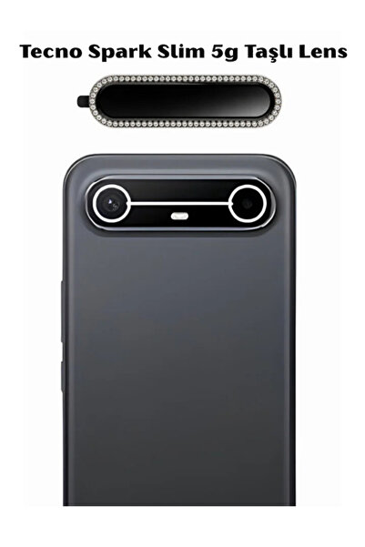 CaseTechnoo Tecno Spark Slim 5g Uyumlu Taşlı Parlak Kamera Lens Koruyucu