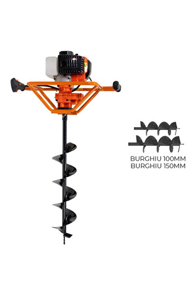 RURIS Motoburghiu pe benzina TT10, putere 1.7 CP, 51.7 CC, 2 timpi, contine: ...