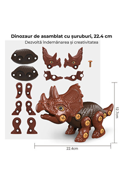OEM Jucărie de construcție Dinozaur 3D cu bormașină, set STEM 262 piese - Triceratops & Parasaurolophus