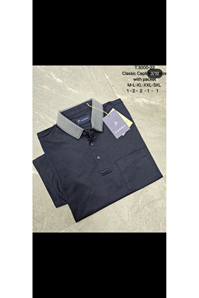 Cinar erkek giyim Men's Polo Collar Pocket T-Shirt Plus Size Oversized Short ...