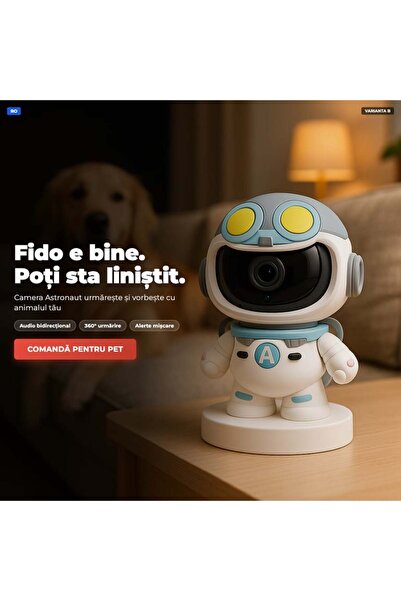 OEM Cameră Supraveghere Robot WiFi 1080P, Rotire 360°/90°, Night Vision, Audi...