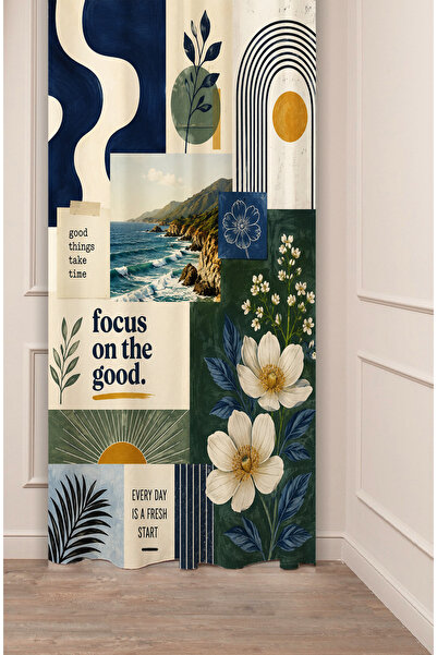 GREENDECOR Sun & Coastal Vibes Collage Sun, Sea Illustration Collage Patterne...