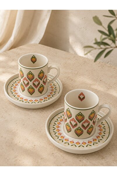 tabakevi Tabak Evi Porcelain Mandala Coffee Cup Set 90Cc 4 Pieces for 2 People