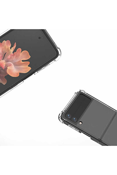 aldtelekom Galaxy Z Flip 3 Kılıf Darbe Önleyici Anti Shock Özellikli Kamera Korumalı Silikon