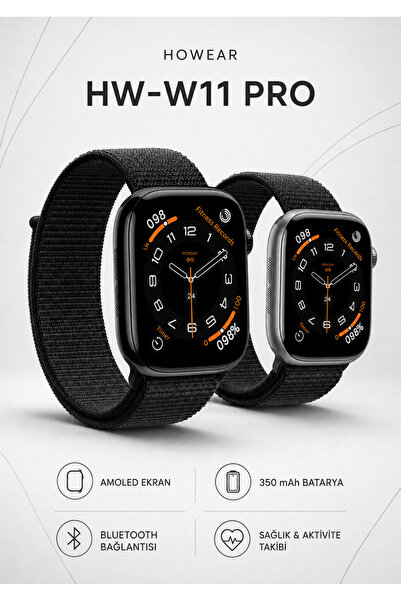 Sidox HW-W11 Pro Akıllı Saat 44mm Kasa Çapı Yeni Sürüm Sesli Görüşme NFX Spor...