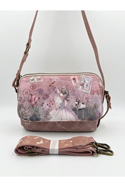 Sweet Candy Geantă crossbody sintetică cu păpușă, buzunare exterioare și 2 co...