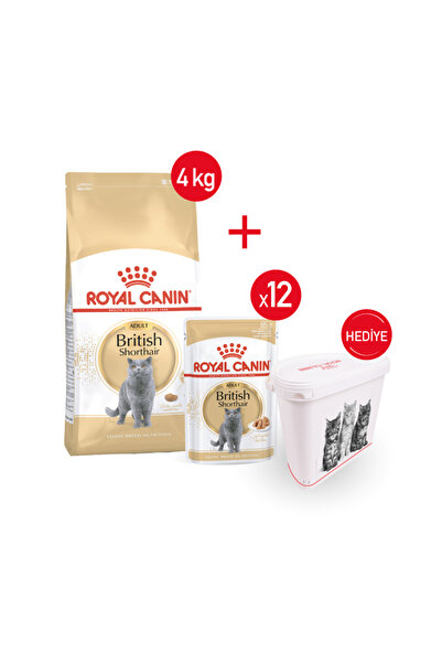 Royal Canin British Shorthair - Kedi Maması 4 kg + Yaş Mama 12x85gr +Saklama ...