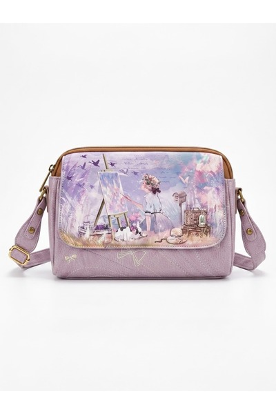 Sweet Candy Synthetic Crossbody Bag with Doll, Exterior Pockets and 2 Compart...