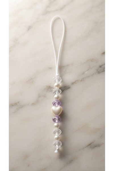 VESPERASTOREE Minimal Phone Charm Heart-Shaped Crystal Stylish and Showy Charm