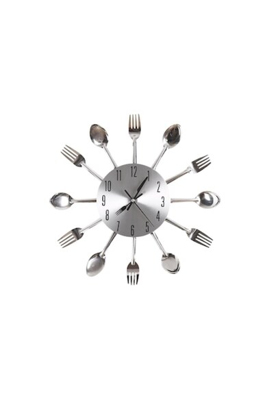 YUPY ® Wall Clock, Kitchen Living Room, Modern Decorative, Silver Gray, Home ...