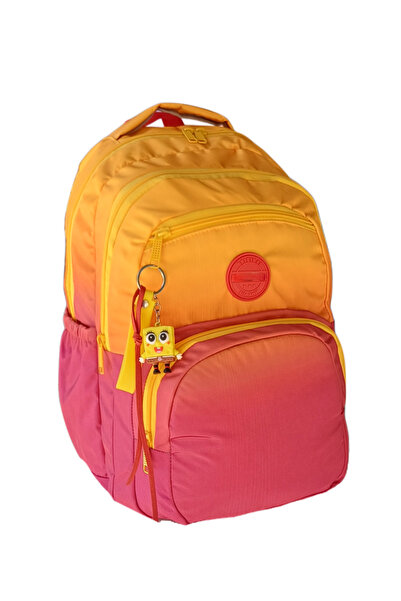 KY Multi-Compartment Yellow Red Parachute Fabric 4-Zipper Water-Repellent Wat...