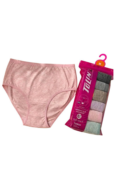 TOLIN Women's 6-Piece Cotton Lycra Towel Net Detailed High Waist Panties Set ...