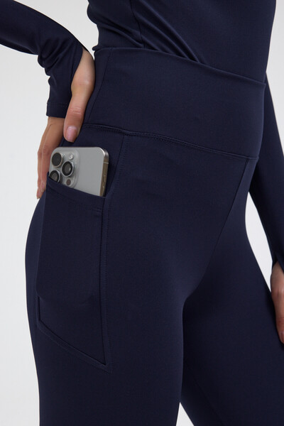 Pavotti Women's Winter Fleece-Lined High-Waist Slimming Leggings with Pockets