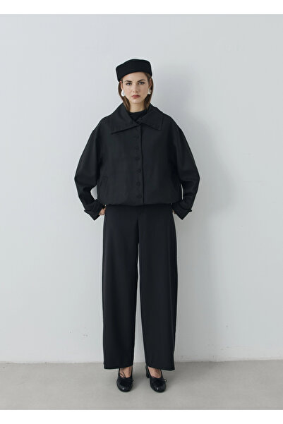 MODA AKSA 7759 DÖKÜMLÜ BOMBER CEKET SİYAH