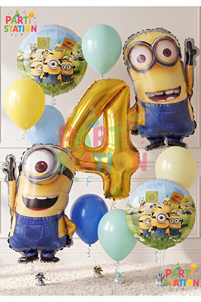 Parti Station Minions Balloon Set 11 Pieces 4 Years Old Minion Kevin and Mini...