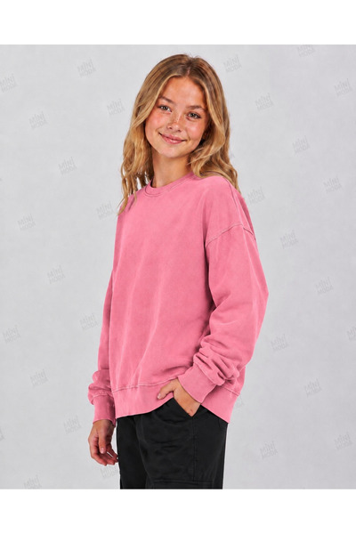 Minimoda Kids Суичър с кръгла яка за момиче