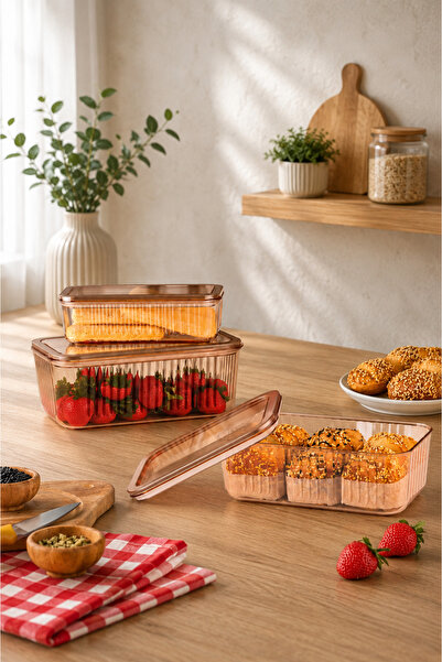 Cazoria 3-Piece Acrylic Rectangle Storage Container