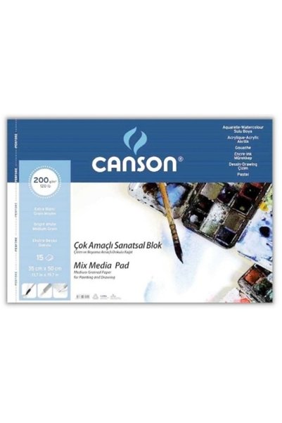 Canson Resim Defteri Beyaz 35 x 50 15 YP 200 G Spiralli