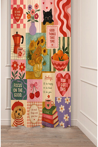 GREENDECOR Cozy Günlükler Van Gogh Ayçiçekleri ve Sevimli Patiler Kolajı Good...
