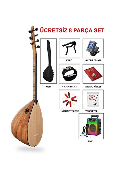 istanbul müzik tedarik Jak Girişli Kısa Sap Bağlama Full Ağaç Set
