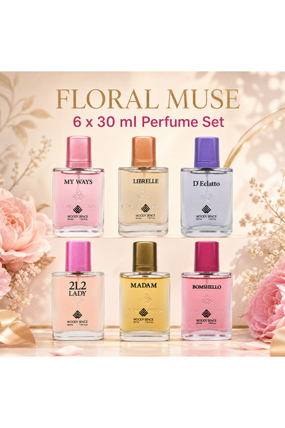 Woody Sence Floral Muse Women's Perfume Gift Set, 6 x 30 ml, Elegant Floral C...
