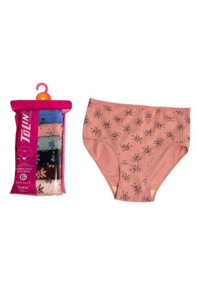 TOLIN Women's 6-Piece Cotton Lycra Towel Net Detailed High Waist Panties Set ...