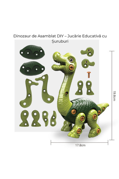 OEM Jucărie de construcție Dinozaur 3D cu bormașină, set STEM 262 piese, 7 - Pterodactyl & Brachiosaurus
