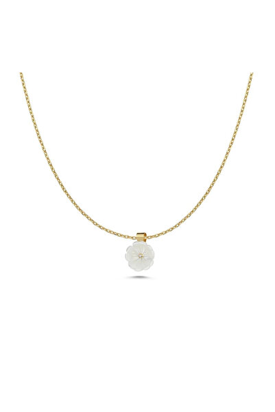 HEMS JEWELLERY 14 Ayar Altın Jasmine Pırlanta Beyaz Kolye
