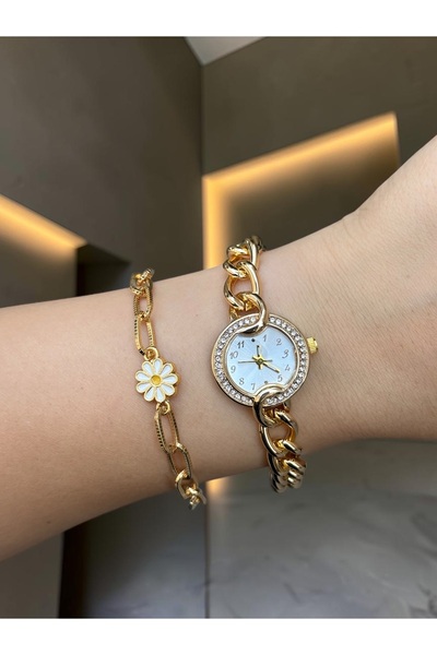 CLUPPOLOON Chain Cord Women's Wristwatch with Bracelet