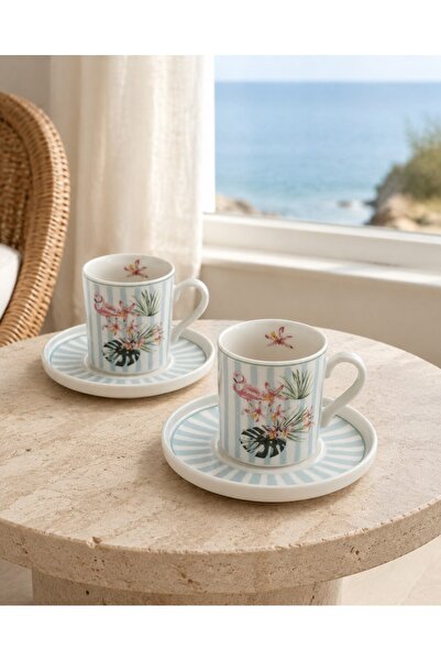 tabakevi Tabak Evi Porcelain Bahama Coffee Cup Set 90Cc 4 Pieces for 2 People