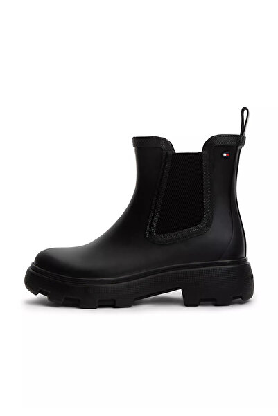 Tommy Hilfiger Women's High Sole Elastic Ankle Design High Sole Black Boots &...