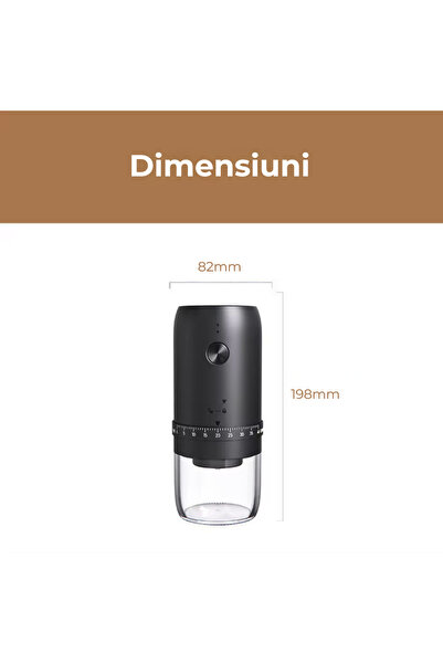 OEM Râșniță de cafea electrică, 40 trepte granulație, portabilă USB-C, detașabilă și lavabilă - Alb