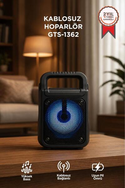 Torima Bluetooth Hoparlör Rgb Işıklı Kablosuz Speaker GTS-1362 Siyah