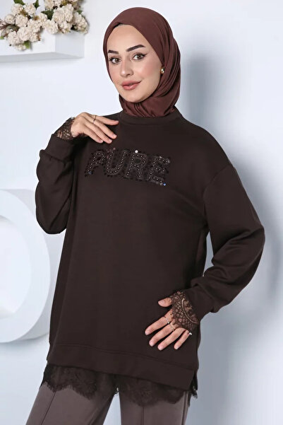 TOZLU Elegant Lace Detailed Hijab Tunic