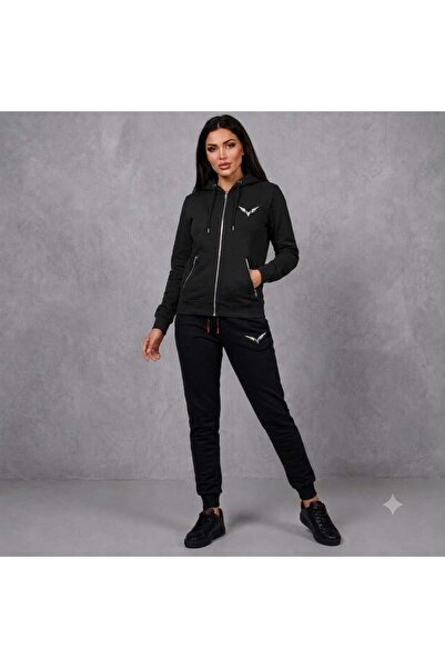 Generic Brand Hirka Sweat Suit 2-Piece Set Eagle Printed Unisex Model