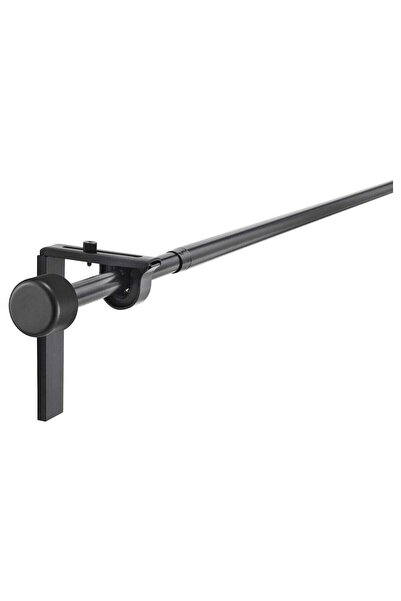 IKEA Extendable Curtain Rod Set with Brackets and Finials, Black, 210-385 cm